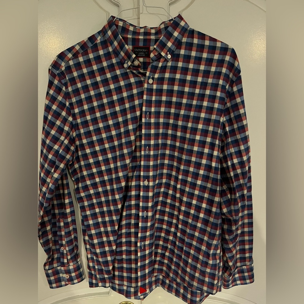 Untuckit Button-Down With Red/White/Blue Checkere… - image 1